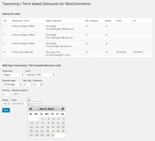 Taxonomy / Term based Discounts for WooCommerce
